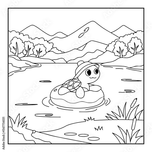 black and white turtle coloring pages