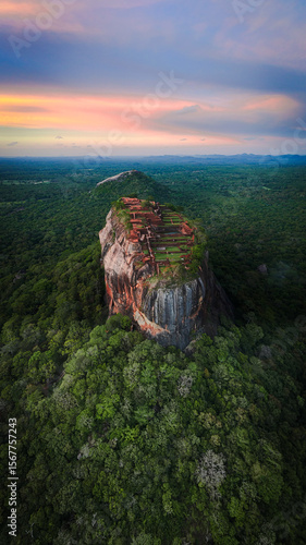 Quadro su tela Sigiriya Rock Fortress in Sri Lanka – Aerial Views and Cultural Heritage Photogr