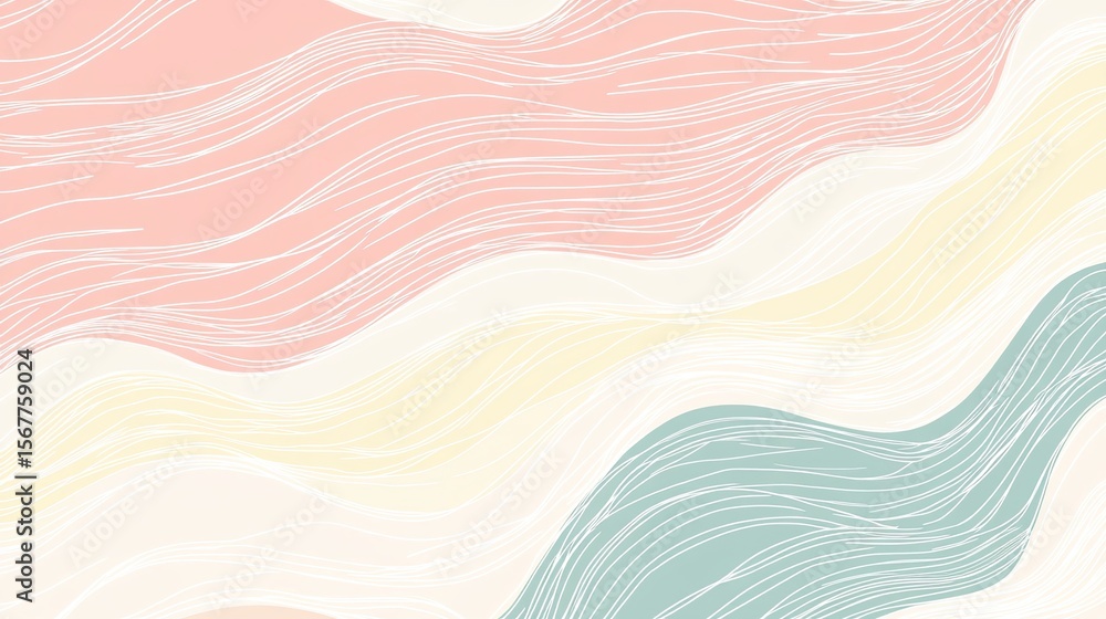 Obraz premium The stock photo shows a smooth, abstract texture composed of soft, hand-drawn lines.
