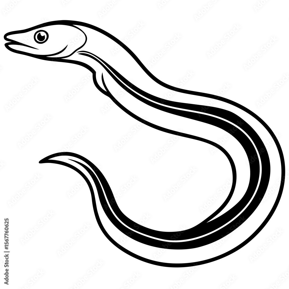 Obraz premium Eel line art vector