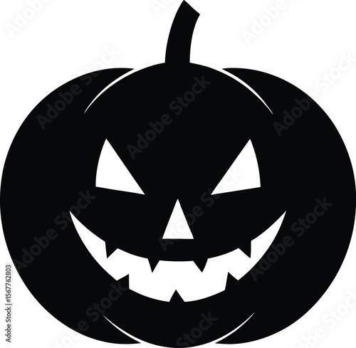 Spooky jack o lantern with an evil grin halloween icon design