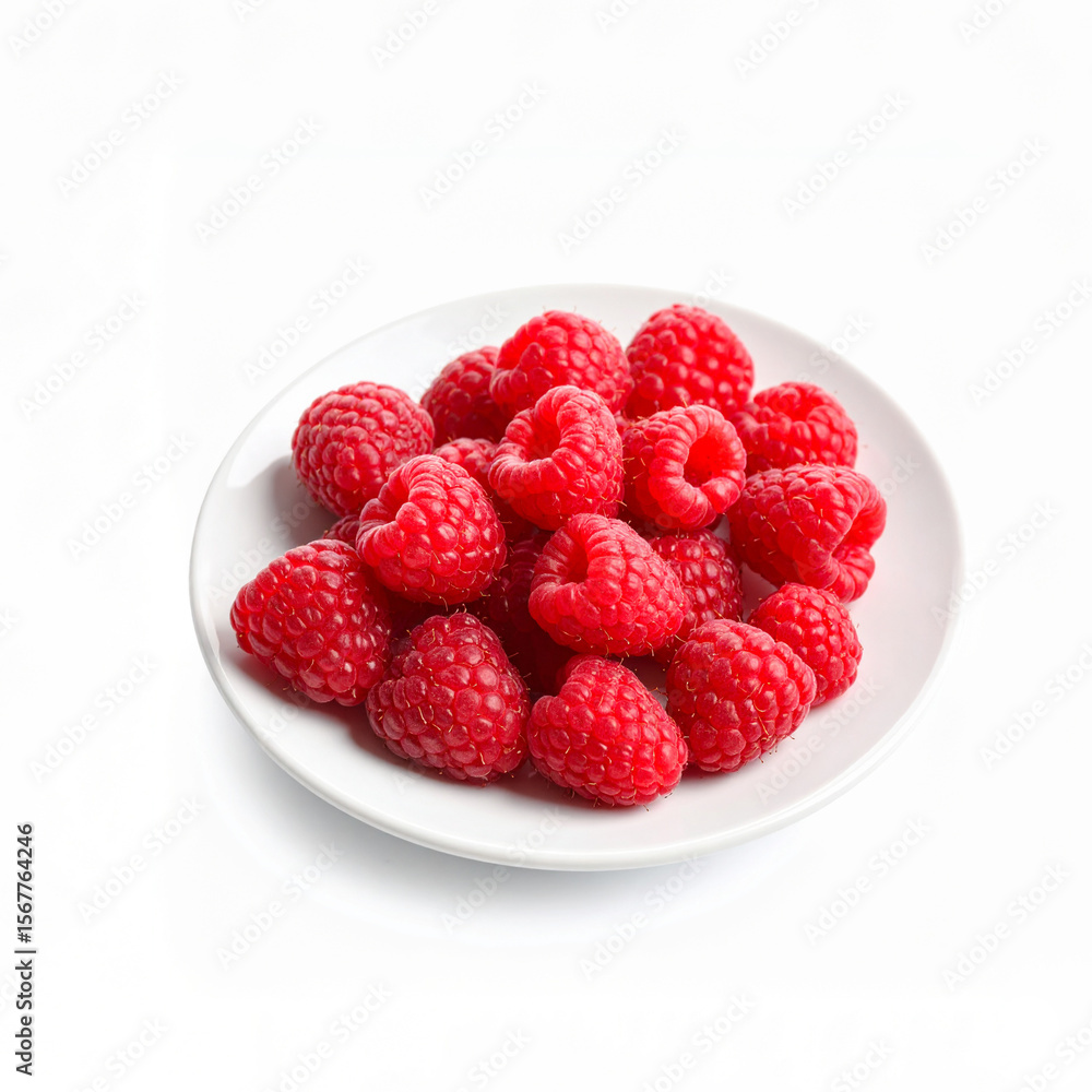 raspberries on a plate raspberries on a plate