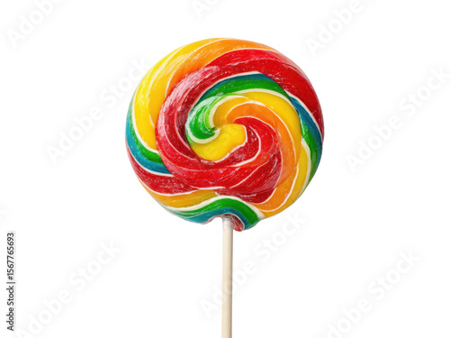 Wallpaper Mural Swirled rainbow lollipop on stick against black background candy sweet, Isolated, Transparent Png Torontodigital.ca