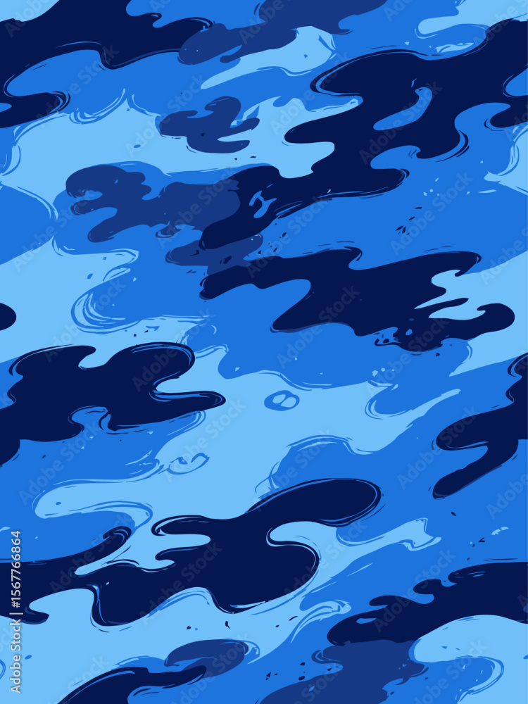 blue camouflage pattern with horizontal stripes Frayed texture, smudge paint blue camouflage pattern with horizontal stripes Frayed texture, smudge paint