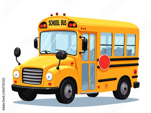 Cute Cartoon School Bus Clipart Fun Expressions Emotions