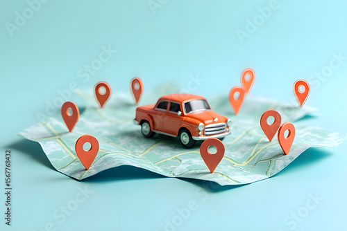 Cars following GPs with many pins in the city