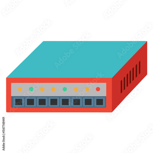 Network Switch  Electronic Device Icon  High-Quality AI Vector Design for Tech Projects