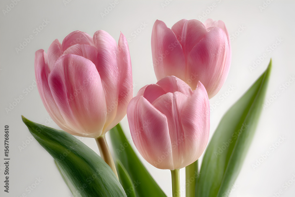 Fototapeta premium bouquet of pink tulips