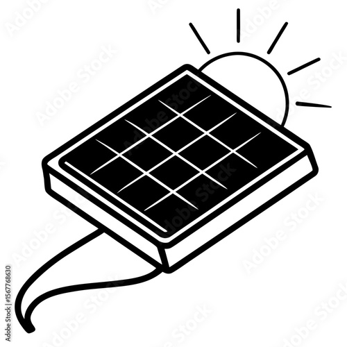Solar Charger  Electronic Device Icon  High-Quality AI Vector Design for Tech Projects
