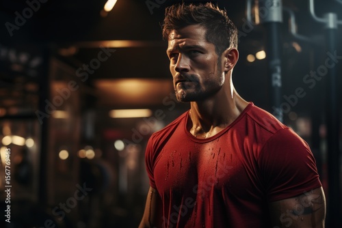 A boxer training in a gym with a punching bag