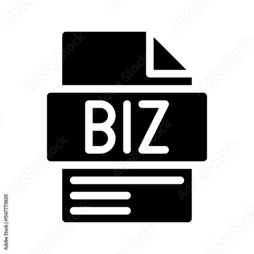 Biz Glyph Icon. Informal abbreviation for business.