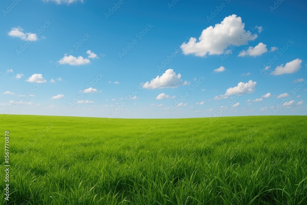 Vibrant Springtime Grassland Scene Vibrant Springtime Grassland Scene