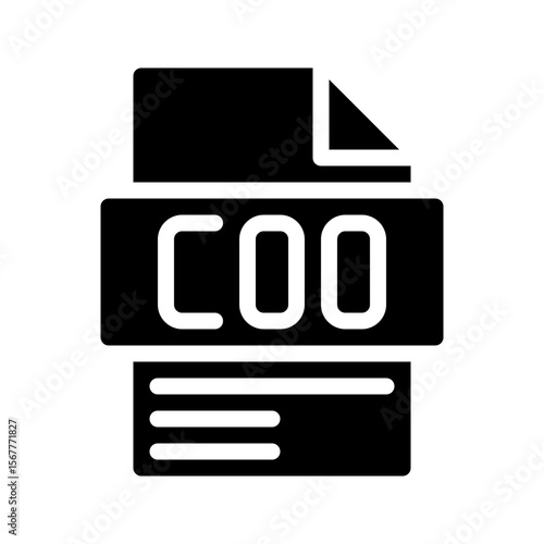 Coo Glyph Icon. Chief Operating Officer File Abbreviation for Operational Section Leader