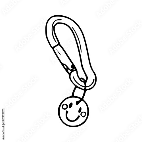 carabiner with smiley face charm