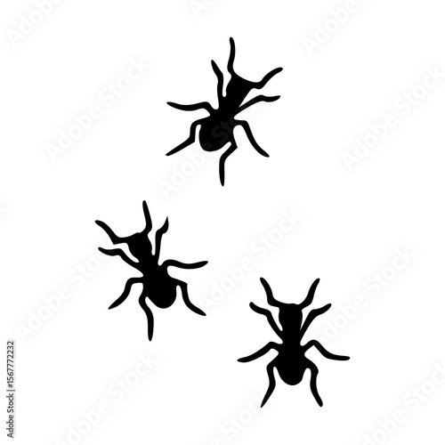 silhouettes of ants on a wall