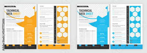Technical Data Sheet layout template. Product Catalogue & modern a4 product catalog design template, Minimalist product brochure template design, A4 flyer, corporate flyer, business flyer, catalog