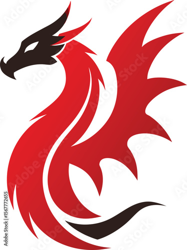 Wallpaper Mural minimal dragon creative logo icon on white backgro.eps Torontodigital.ca