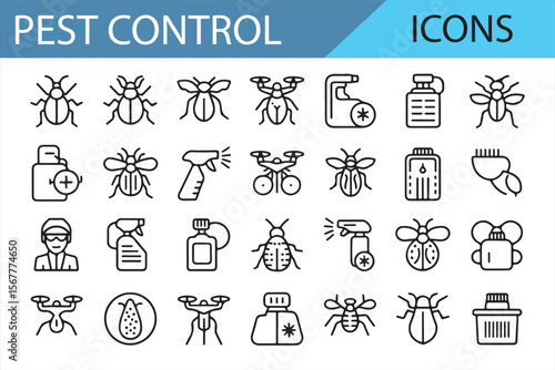 Illustrations of Pest Control Tools, Bug Spray, and Extermination Devices