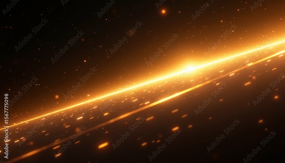 Fototapeta premium Glowing Horizon with Particles and Light Effects