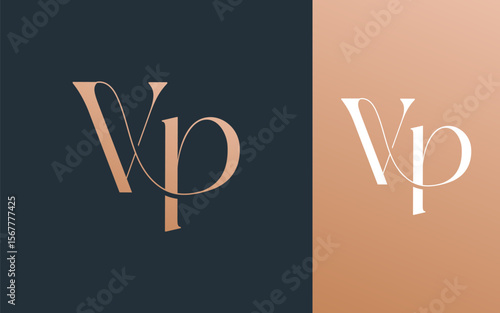 Initial letter VP PV logo design vector illustration for couple, wedding, and business