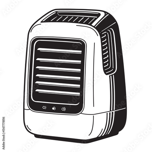 Modern air cooler in vector style depicting cooling and air conditioning illustration