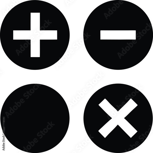plus  minus  multiply  and divide icons silhouette (3).eps