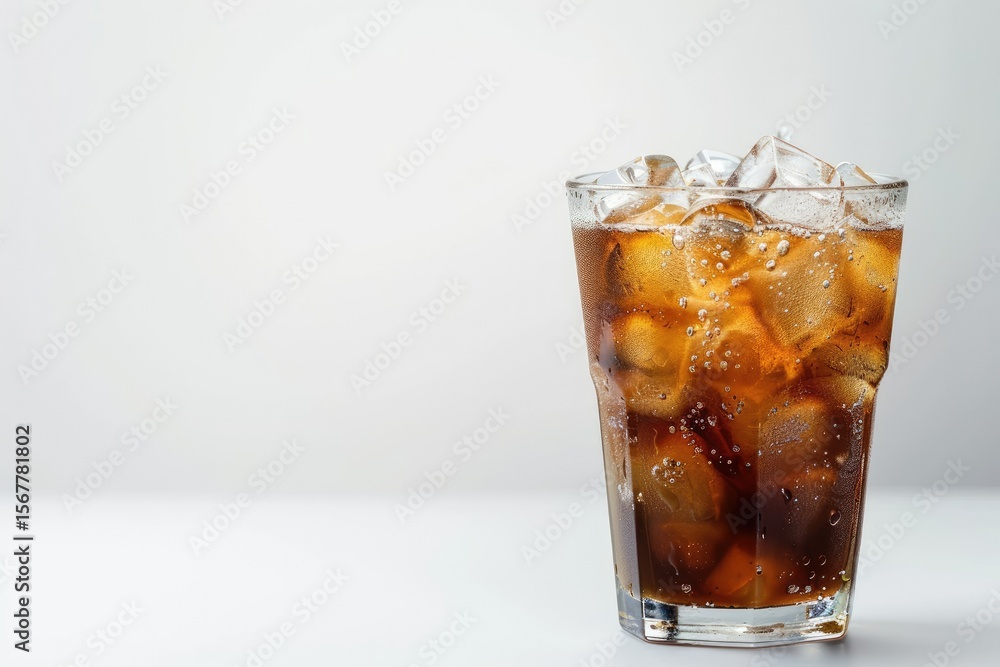 High Detail Visual of Iced of Coffee Cup on Glass Cup Isolated White Background High Detail Visual of Iced of Coffee Cup on Glass Cup Isolated White Background