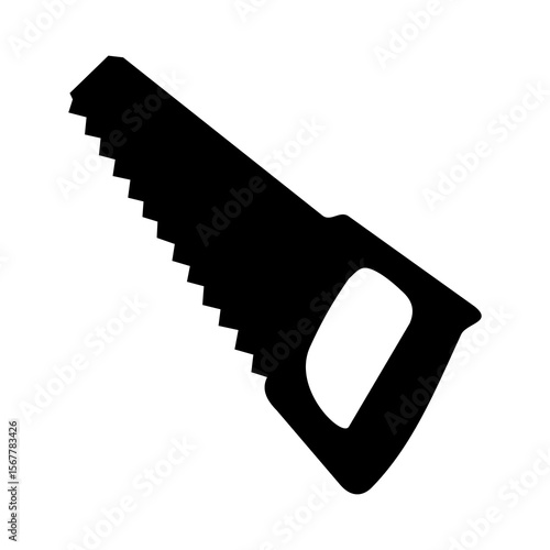 hand saw silhouette vector icon