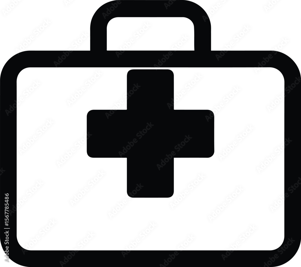 Fototapeta premium Medical Bag with Cross Logo ? Emergency First Aid Icon.eps