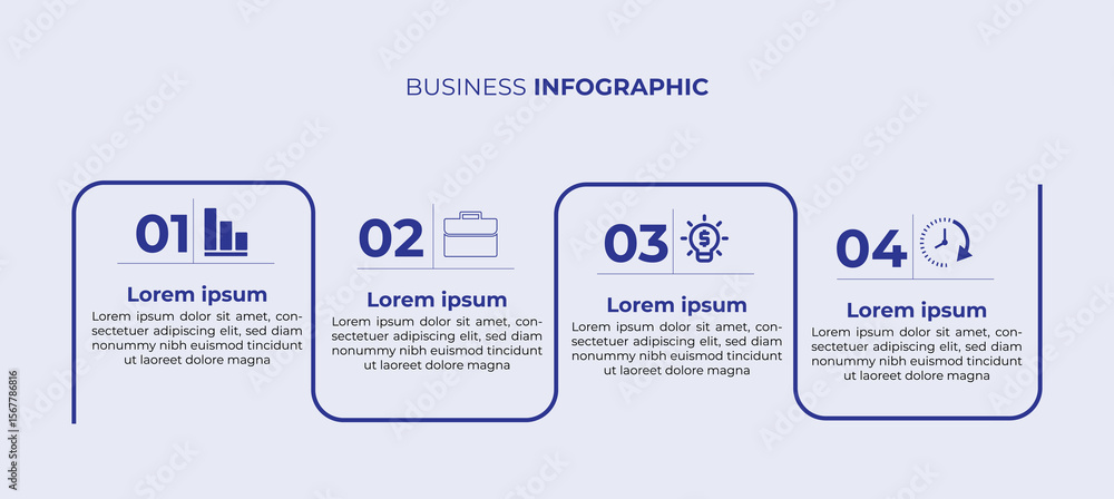 Fototapeta premium Business Infographic Template with Numbered Steps