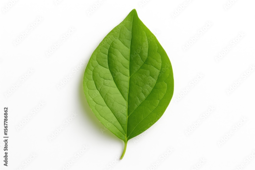White background featuring a single Jasmine leaf White background featuring a single Jasmine leaf