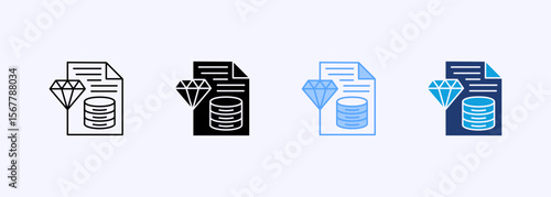 Data Value Icon Set Multiple Style Collection
