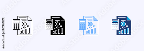 Data Accounting Icon Set Multiple Style Collection