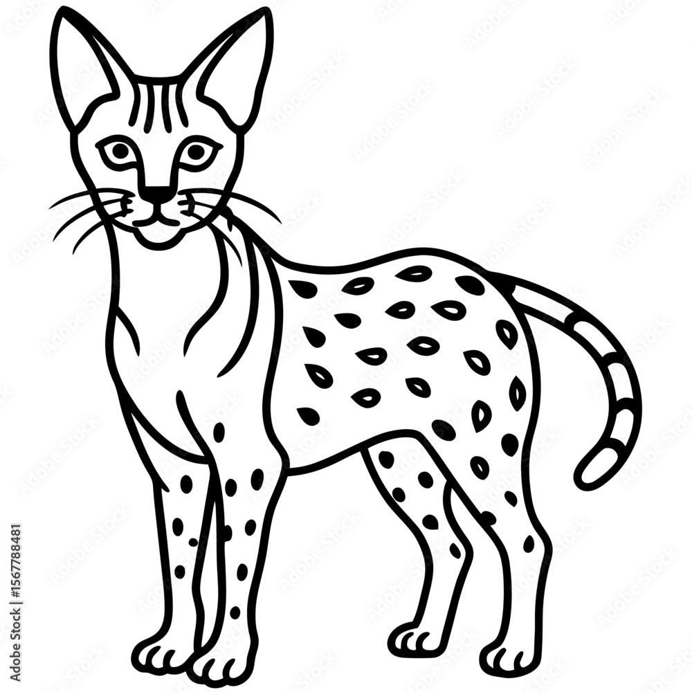 Fototapeta premium White Line Serval Design