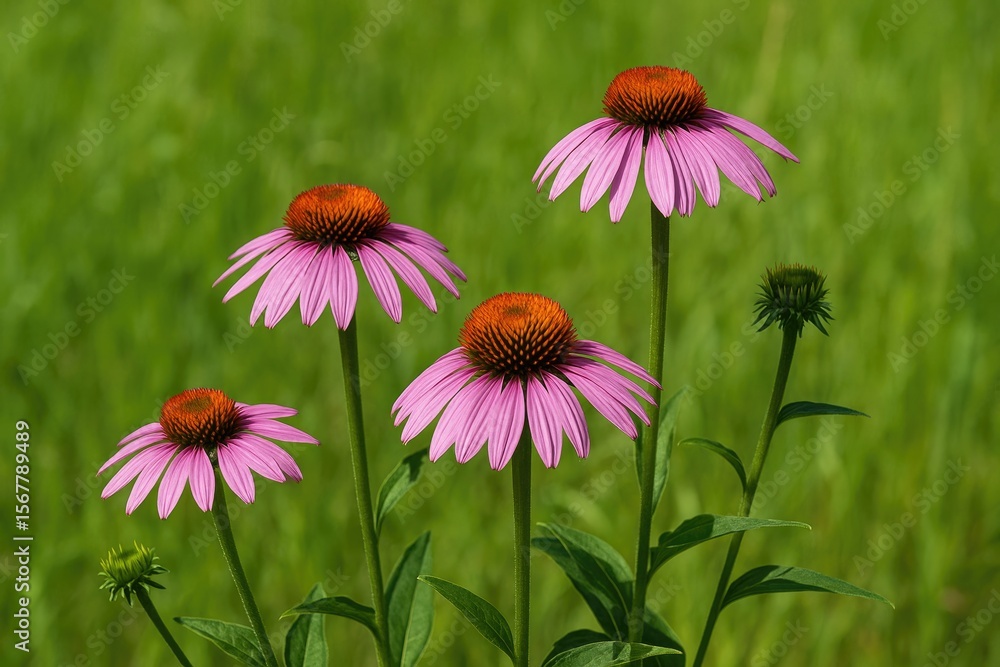 Obraz premium Herbal remedy featuring purple cone flower for health support