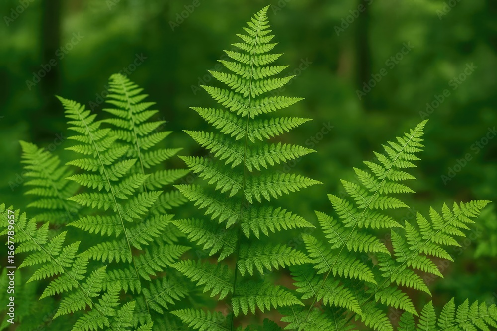 Wood fern perennial with lush green foliage Wood fern perennial with lush green foliage