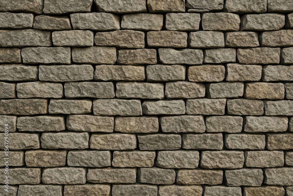 Elevated dry stone boundary constructed from stacked rocks Elevated dry stone boundary constructed from stacked rocks