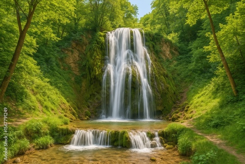 Majestic cascade atop the peaks of Fruska Gora mountain