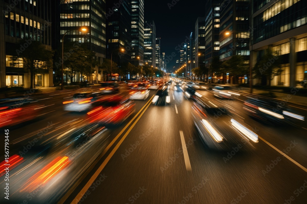 Fototapeta premium Rapid Transit with Motion Blur Light Streaks