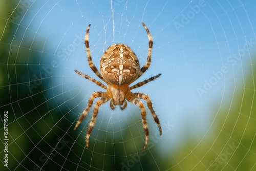 Insect on its web amidst a natural setting