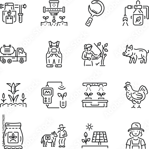 Pack of Horticulture Line Style Icons
