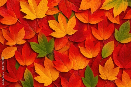 Wallpaper Mural Vividly colorful fall foliage with saturated paints Torontodigital.ca