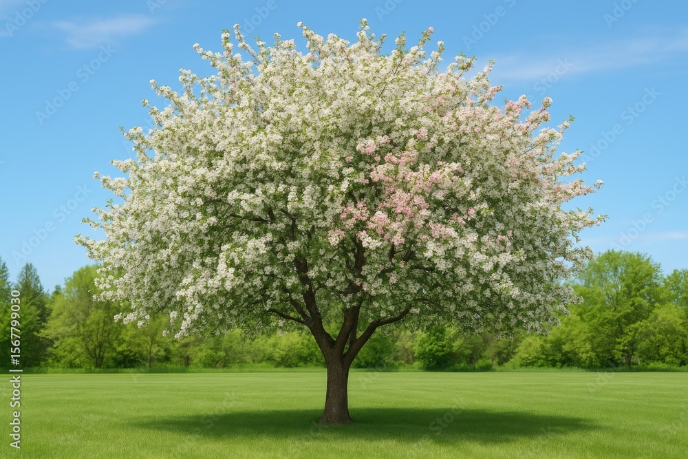 Springtime bloom of pink and white blossoms on a tree during the season of renewal Springtime bloom of pink and white blossoms on a tree during the season of renewal