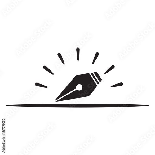 Black ink pen design symbolizing creativity writing and content creation concept