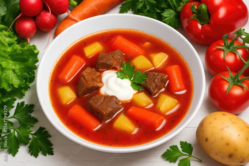 Classic beef broth with seasonal vegetables Classic beef broth with seasonal vegetables