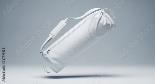 Floating White Yoga Mat Bag Mockup Studio Shot