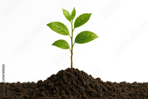 Wallpaper Mural Seedling emerging from earth against a white backdrop Torontodigital.ca