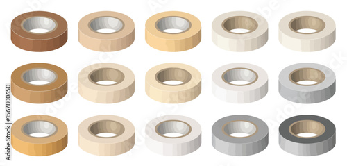 Assorted Colors of Adhesive Tape Rolls