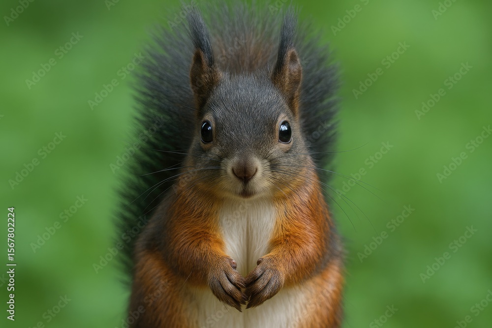 A squirrel fixates its gaze directly at the lens A squirrel fixates its gaze directly at the lens