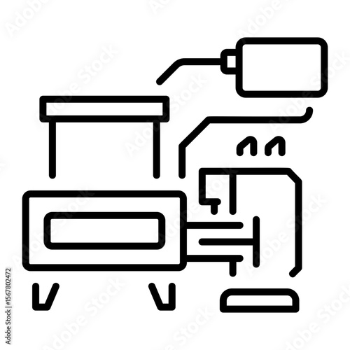 A linear style icon representing bleaching machine